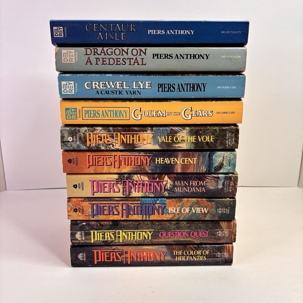 Piers Anthony Xanth Paperback Books #4, 7-15 Lot of 10 Del Rey Avon Vintage